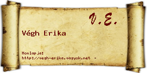 Végh Erika névjegykártya